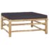 vidaXL 10 Piece Garden Lounge Set with Dark Grey Cushions Bamboo - Image 9