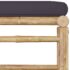 vidaXL 10 Piece Garden Lounge Set with Dark Grey Cushions Bamboo - Image 10