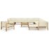vidaXL 12 Piece Garden Lounge Set with Cream White Cushions Bamboo - Image 2