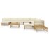 vidaXL 12 Piece Garden Lounge Set with Cream White Cushions Bamboo - Image 2