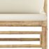 vidaXL 12 Piece Garden Lounge Set with Cream White Cushions Bamboo - Image 6