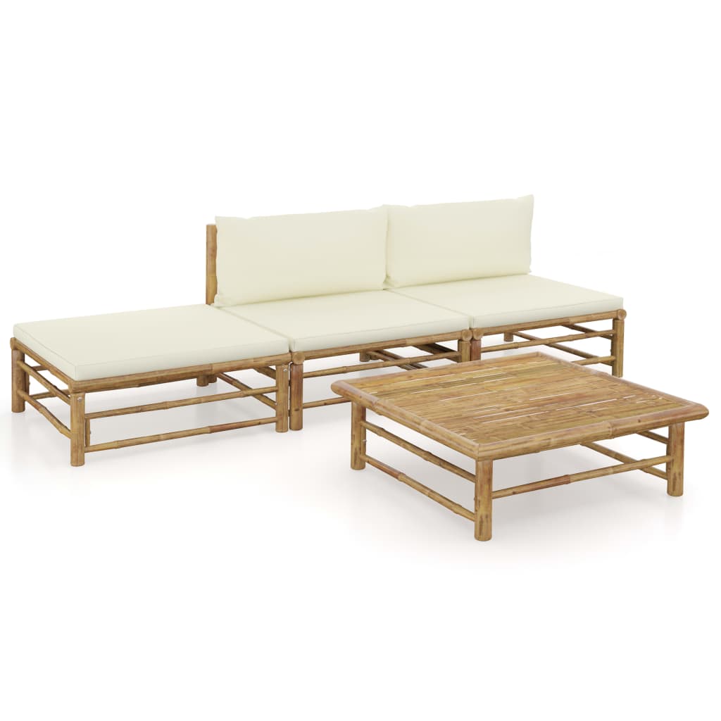 8720286192337_a_en_hd_1 vidaXL 4 Piece Garden Lounge Set with Cream White Cushions Bamboo - Image 1