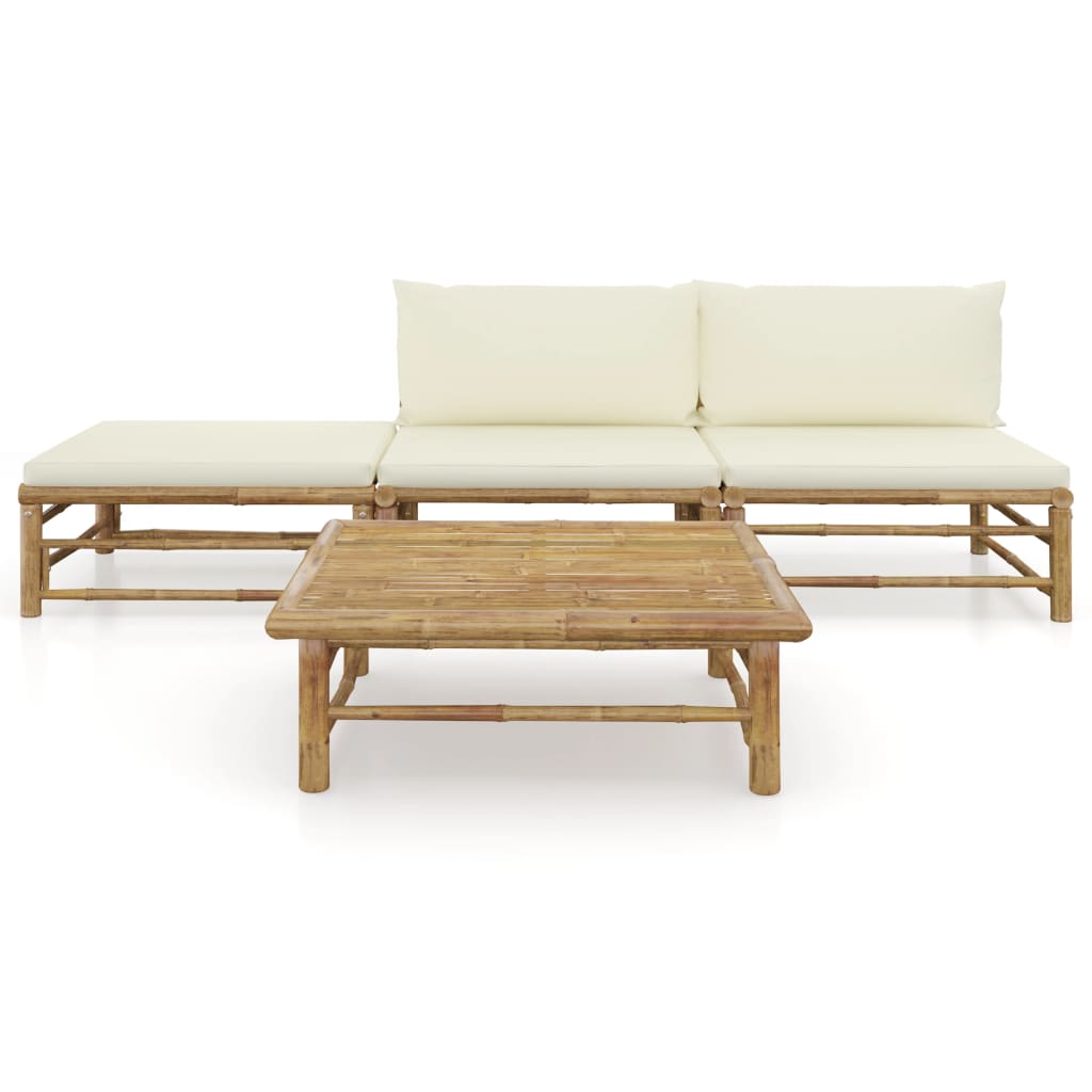 8720286192337_g_en_hd_1 vidaXL 4 Piece Garden Lounge Set with Cream White Cushions Bamboo - Image 2