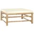 vidaXL 4 Piece Garden Lounge Set with Cream White Cushions Bamboo - Image 5
