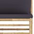 vidaXL 4 Piece Garden Lounge Set with Dark Grey Cushions Bamboo - Image 4