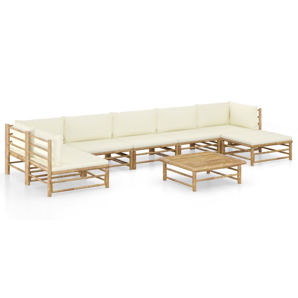 8720286192399_a_en_hd_1 vidaXL 8 Piece Garden Lounge Set with Cream White Cushions Bamboo - Image 1
