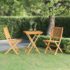 vidaXL 3 Piece Folding Garden Dining Set Solid Acacia Wood