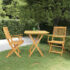 vidaXL 3 Piece Folding Garden Dining Set Solid Acacia Wood