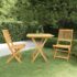 vidaXL 3 Piece Folding Garden Dining Set Solid Acacia Wood