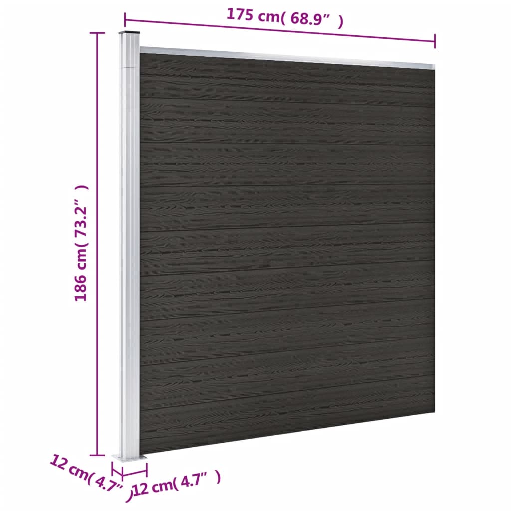 8720286194690_g_en_hd_8 vidaXL Fence Panel WPC 175x186 cm Black - Image 9