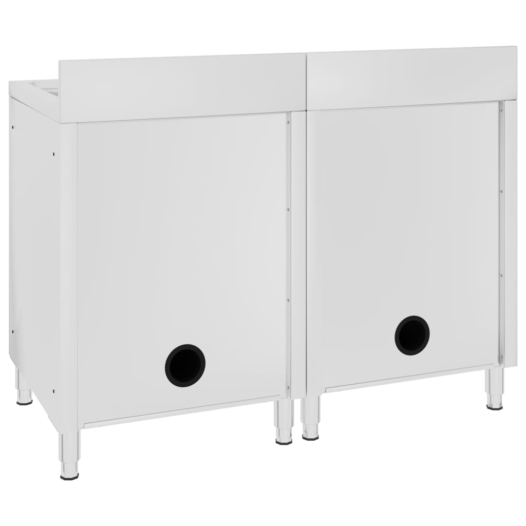 8720286198094_g_en_hd_3 vidaXL Commercial Kitchen Sink Cabinets 2 pcs Stainless Steel - Image 4