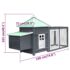 vidaXL Chicken Coop with Nest Box Grey 190x72x102 cm Solid Firwood - Image 6