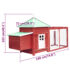 vidaXL Chicken Coop with Nest Box Red 190x72x102 cm Solid Firwood - Image 6