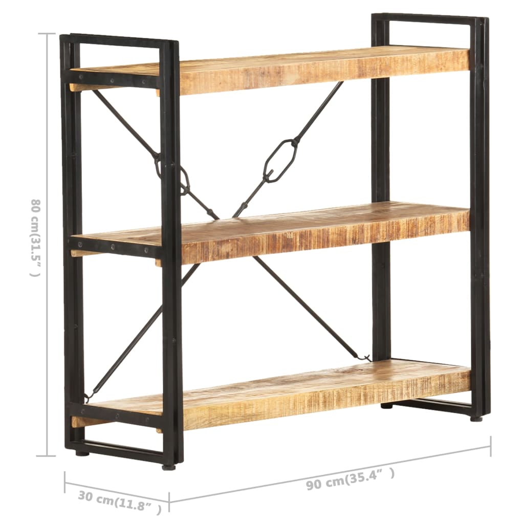 8720286200650_g_en_hd_4 vidaXL 3-Tier Bookcase 90x30x80 cm Solid Mango Wood - Image 6
