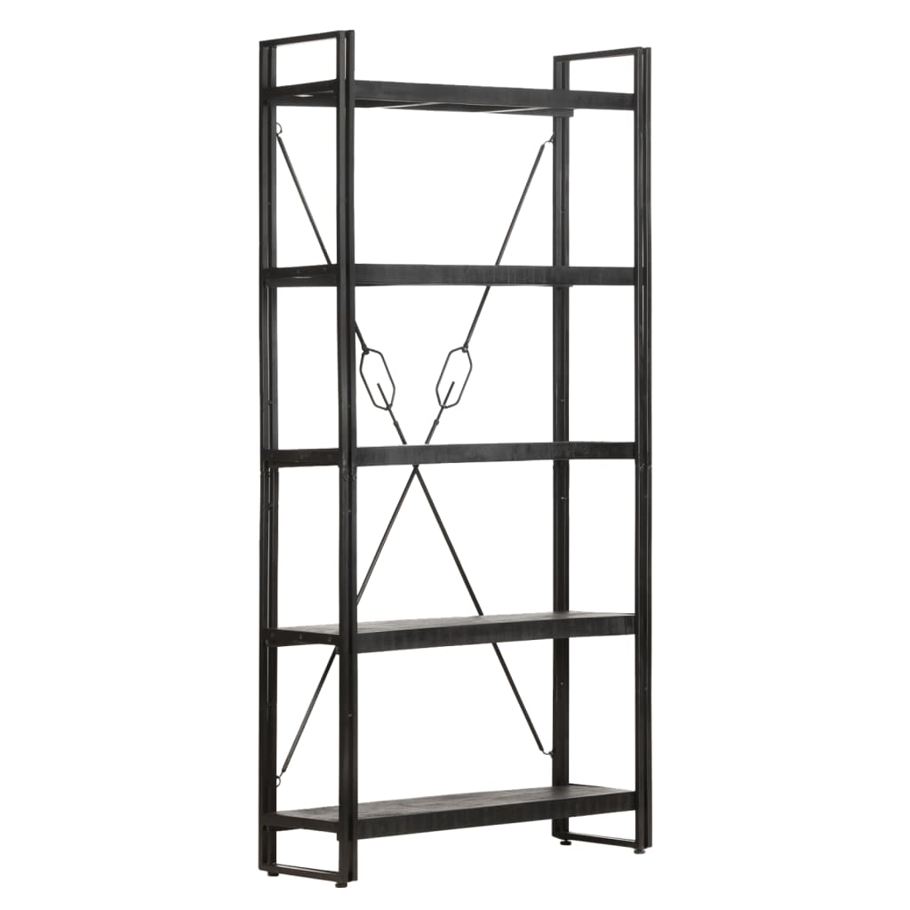 8720286200681_g_en_hd_7 vidaXL 5-Tier Bookcase Black 90x30x180 cm Solid Mango Wood - Image 9