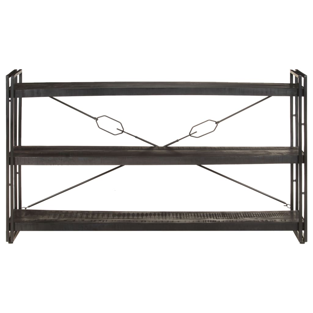 8720286200742_g_en_hd_1 vidaXL 3-Tier Bookcase Black 140x30x80 cm Solid Mango Wood - Image 2