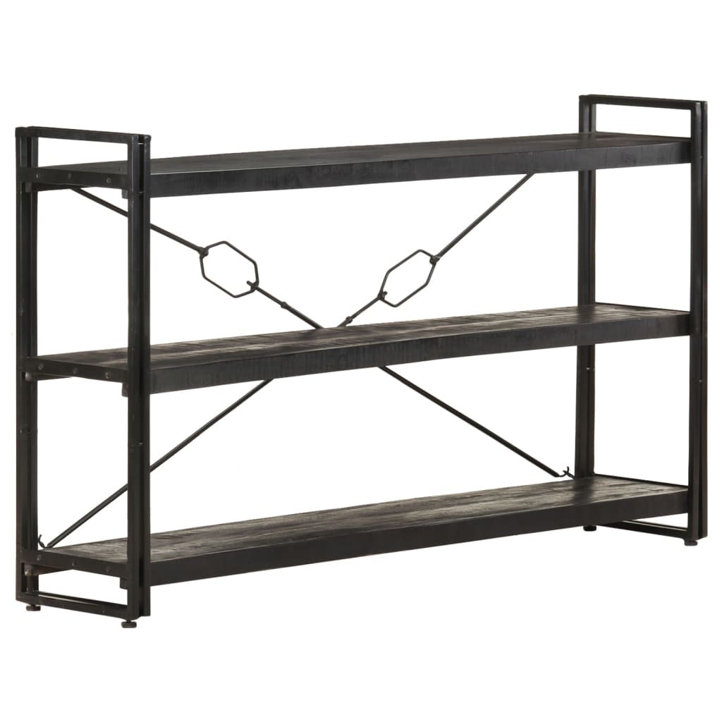 8720286200742_g_en_hd_5 vidaXL 3-Tier Bookcase Black 140x30x80 cm Solid Mango Wood - Image 7