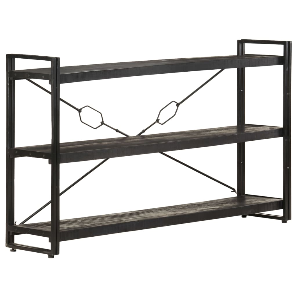 8720286200742_g_en_hd_6 vidaXL 3-Tier Bookcase Black 140x30x80 cm Solid Mango Wood - Image 8
