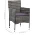 vidaXL 3 Piece Garden Dining Set Grey Poly Rattan and Glass - Image 13