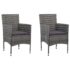 vidaXL 3 Piece Garden Dining Set Grey Poly Rattan and Acacia Wood - Image 6