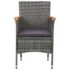 vidaXL 3 Piece Garden Dining Set Grey Poly Rattan and Acacia Wood - Image 10