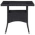 vidaXL 5 Piece Garden Dining Set Poly Rattan and Tempered Glass Black - Image 4