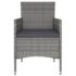vidaXL 5 Piece Garden Dining Set Poly Rattan and Tempered Glass Grey - Image 6