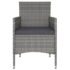 vidaXL 5 Piece Garden Dining Set Poly Rattan & Solid Acacia Wood Grey - Image 6