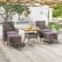 vidaXL 5 Piece Garden Dining Set Poly Rattan & Solid Acacia Wood Grey