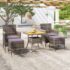 vidaXL 5 Piece Garden Dining Set Poly Rattan & Solid Acacia Wood Grey