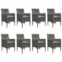 vidaXL 9 Piece Garden Dining Set Poly Rattan and Glass Grey - Image 6