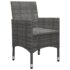 vidaXL 9 Piece Garden Dining Set Poly Rattan and Glass Grey - Image 9