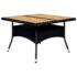 vidaXL 9 Piece Garden Dining Set Poly Rattan and Acacia Wood Black - Image 3