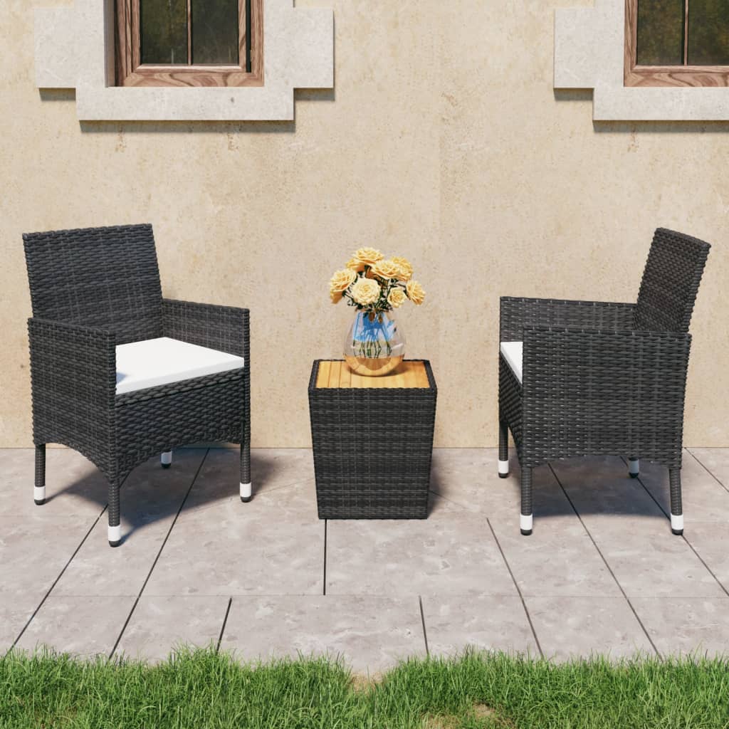 8720286202098_m_en_hd_1 vidaXL 3 Piece Bistro Set Poly Rattan and Acacia Wood Black - Image 1