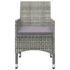 vidaXL 3 Piece Garden Bistro Set Poly Rattan and Tempered Glass Grey - Image 5