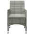 vidaXL 3 Piece Garden Bistro Set Poly Rattan and Tempered Glass Grey - Image 7