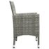 vidaXL 3 Piece Garden Bistro Set Poly Rattan and Tempered Glass Grey - Image 8