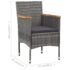 vidaXL 3 Piece Garden Bistro Set Poly Rattan and Tempered Glass Grey - Image 12