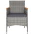 vidaXL 3 Piece Garden Dining Set Poly Rattan & Solid Acacia Wood Grey - Image 4