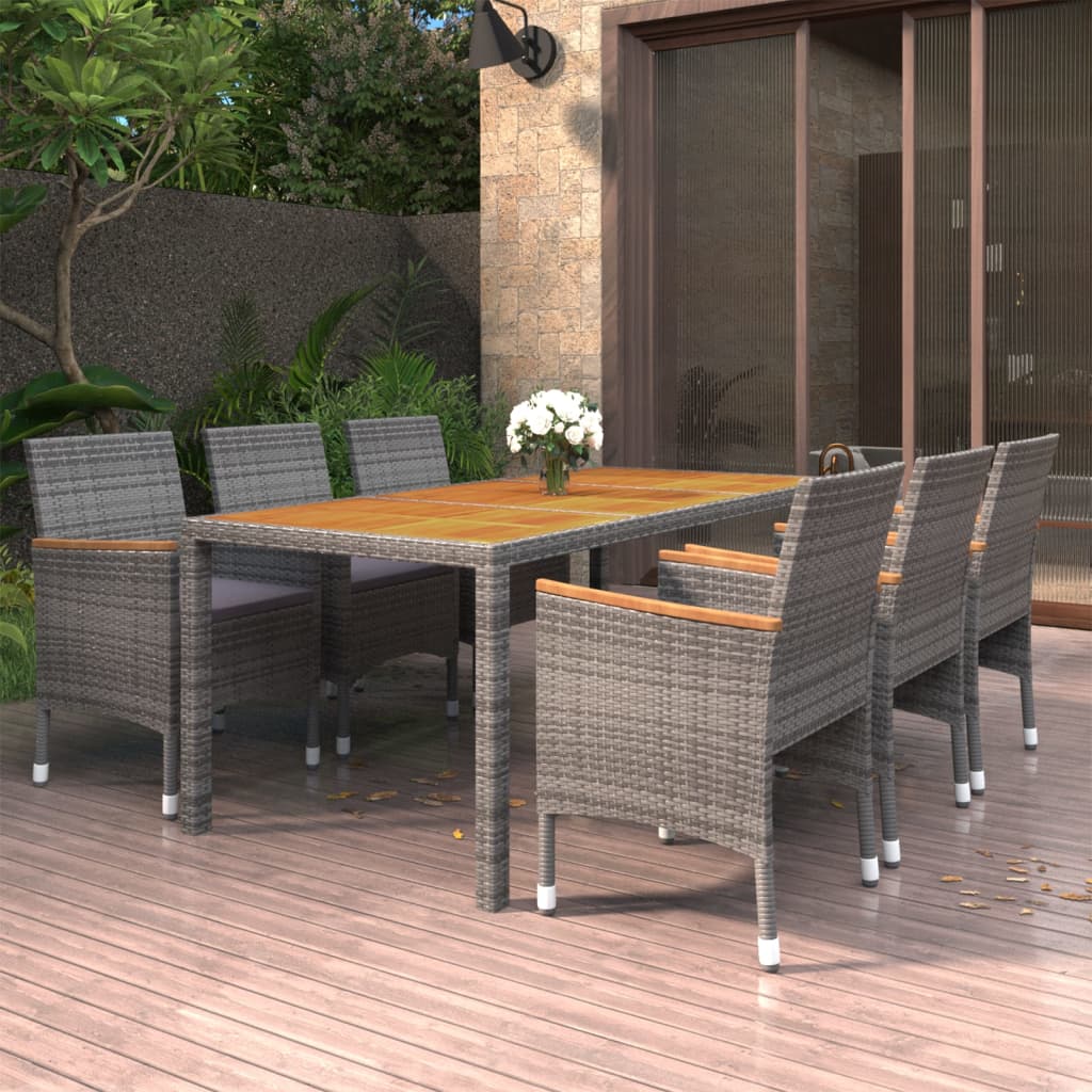 8720286202944_m_en_hd_1 vidaXL 7 Piece Garden Dining Set Poly Rattan Grey - Image 1