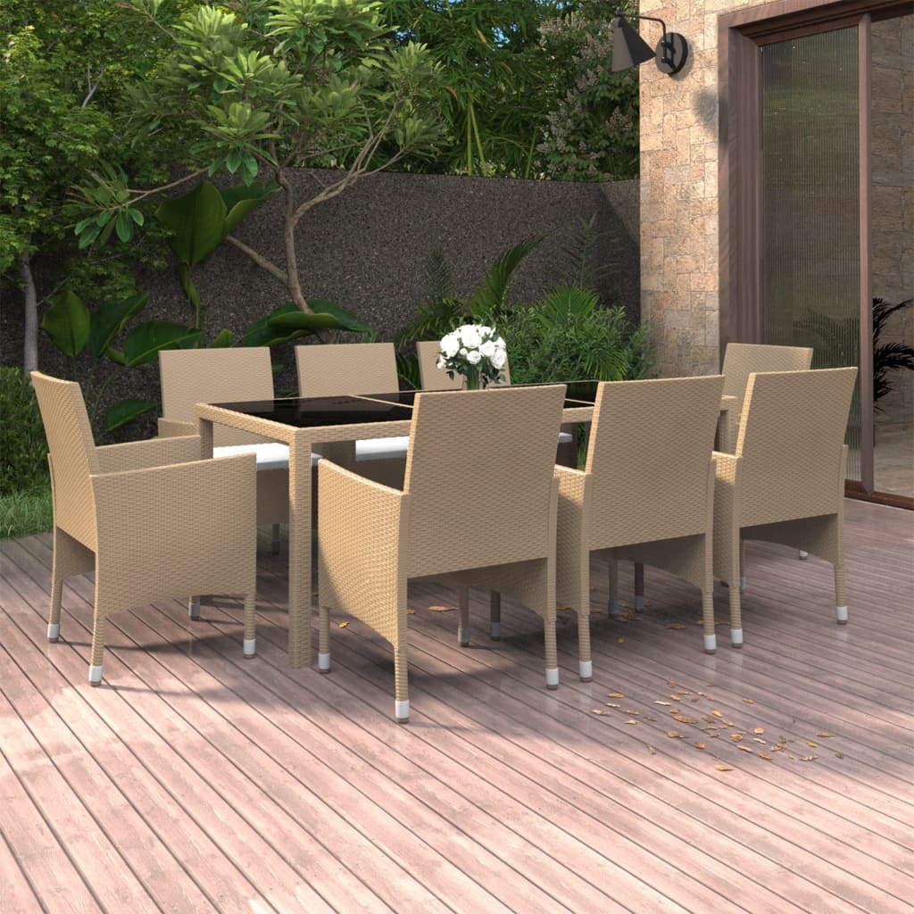 8720286202975_m_en_hd_1 vidaXL 9 Piece Garden Dining Set Poly Rattan Beige - Image 1