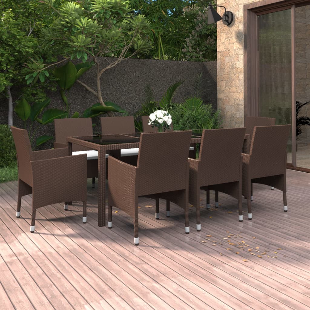 8720286202982_m_en_hd_1 vidaXL 9 Piece Garden Dining Set Poly Rattan Brown - Image 1