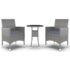vidaXL 3 Piece Garden Dining Set Poly Rattan Grey - Image 2