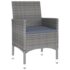 vidaXL 3 Piece Garden Dining Set Poly Rattan Grey - Image 5