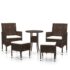 vidaXL 5 Piece Garden Lounge Set Poly Rattan Brown - Image 2