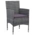 vidaXL 3 Piece Garden Dining Set Poly Rattan Grey - Image 3