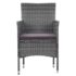 vidaXL 3 Piece Garden Dining Set Poly Rattan Grey - Image 4