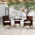 vidaXL 3 Piece Garden Dining Set Poly Rattan Brown