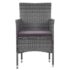 vidaXL 3 Piece Garden Dining Set Poly Rattan Grey - Image 4