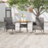 vidaXL 3 Piece Garden Dining Set Poly Rattan Grey